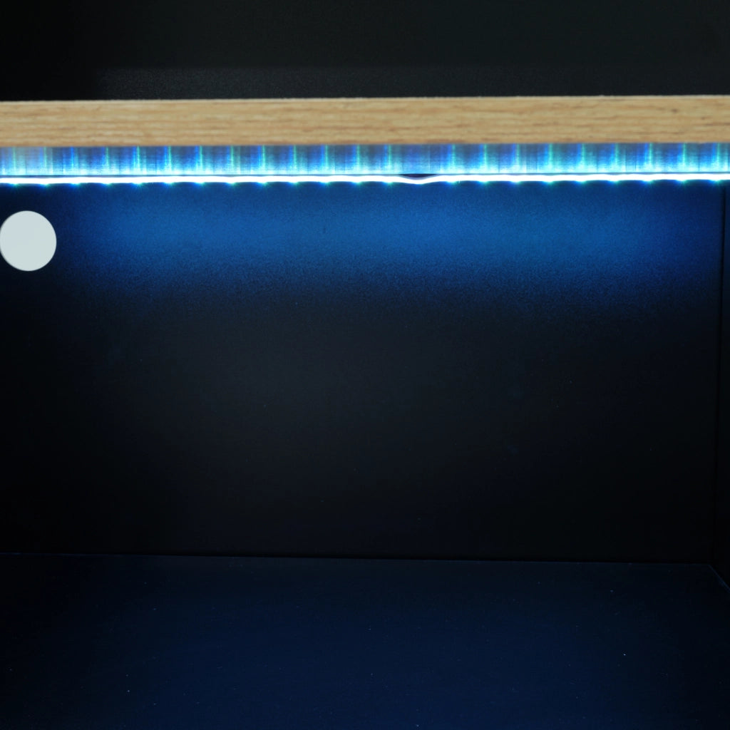 Tavolo Bar Allungabile con LED ¨C Xylo ¨C Nero, 138-193x39x105 cm