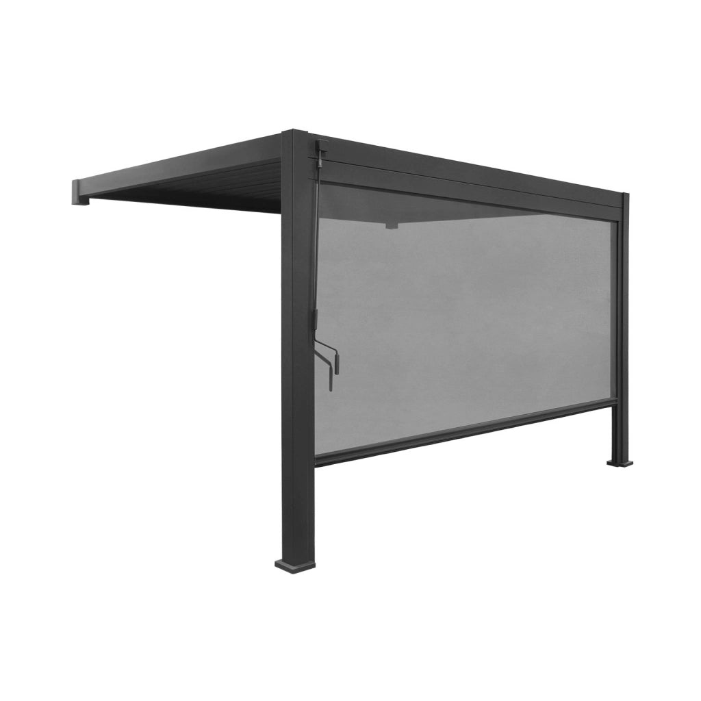 Pergola bioclimatica 3x4m in alluminio addossata + tenda 4m ,
