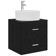 Mobile Lavabo | Armadio Lavabo da Parete Rovere Nero 49,5 x 44,5 x 65 cm