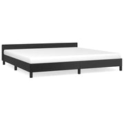 Letto matrimoniale | Letto per adulti | Giroletto con Testiera senza Materasso Nero 200x200 cm