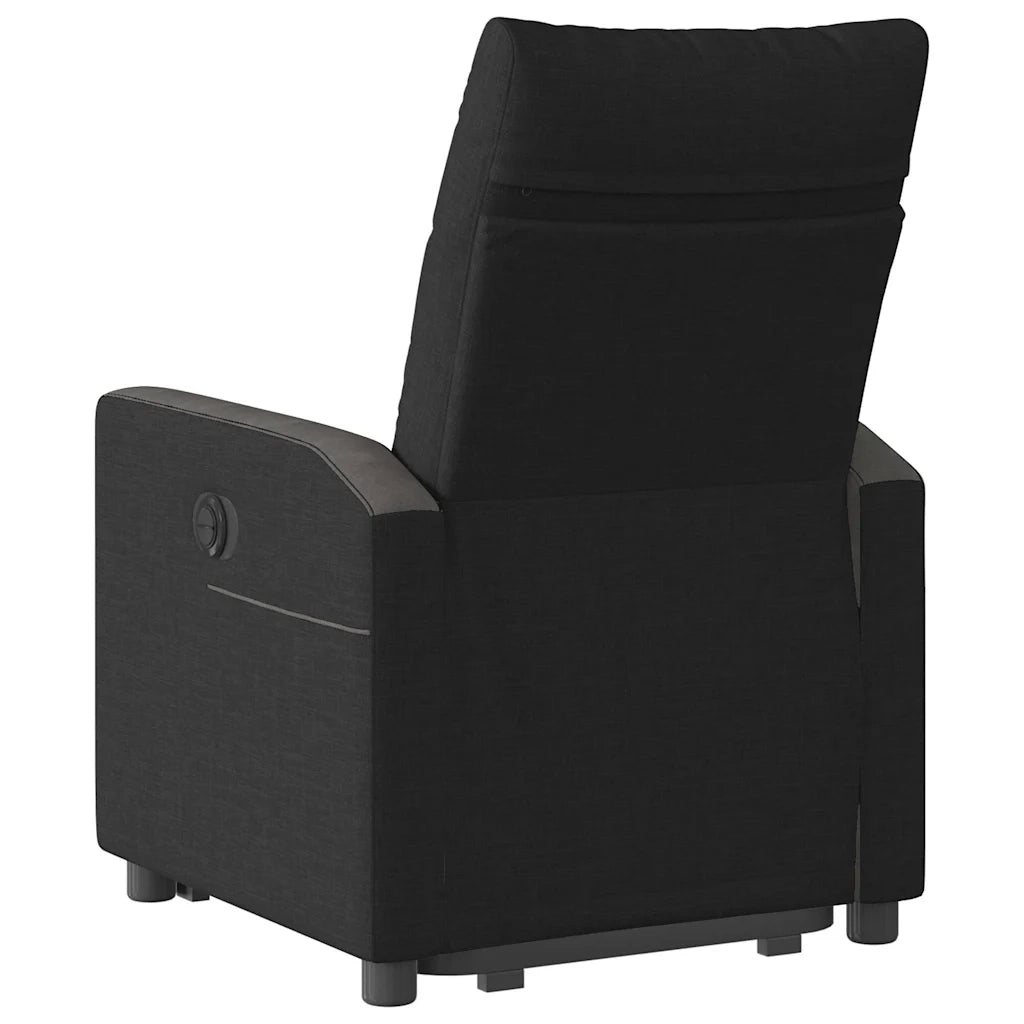 Poltrona Alzapersona Reclinabile Elettrica Nera in Tessuto 3324068