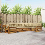 Set di divani da esterno con cuscino 7 pcs Naturale e Beige 3374048