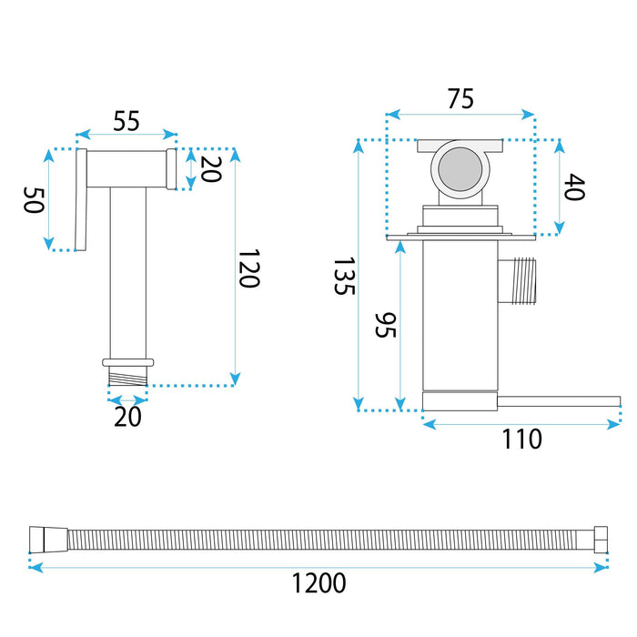 Rubinetto Bidet Rea Foss Clif Brush Nickel