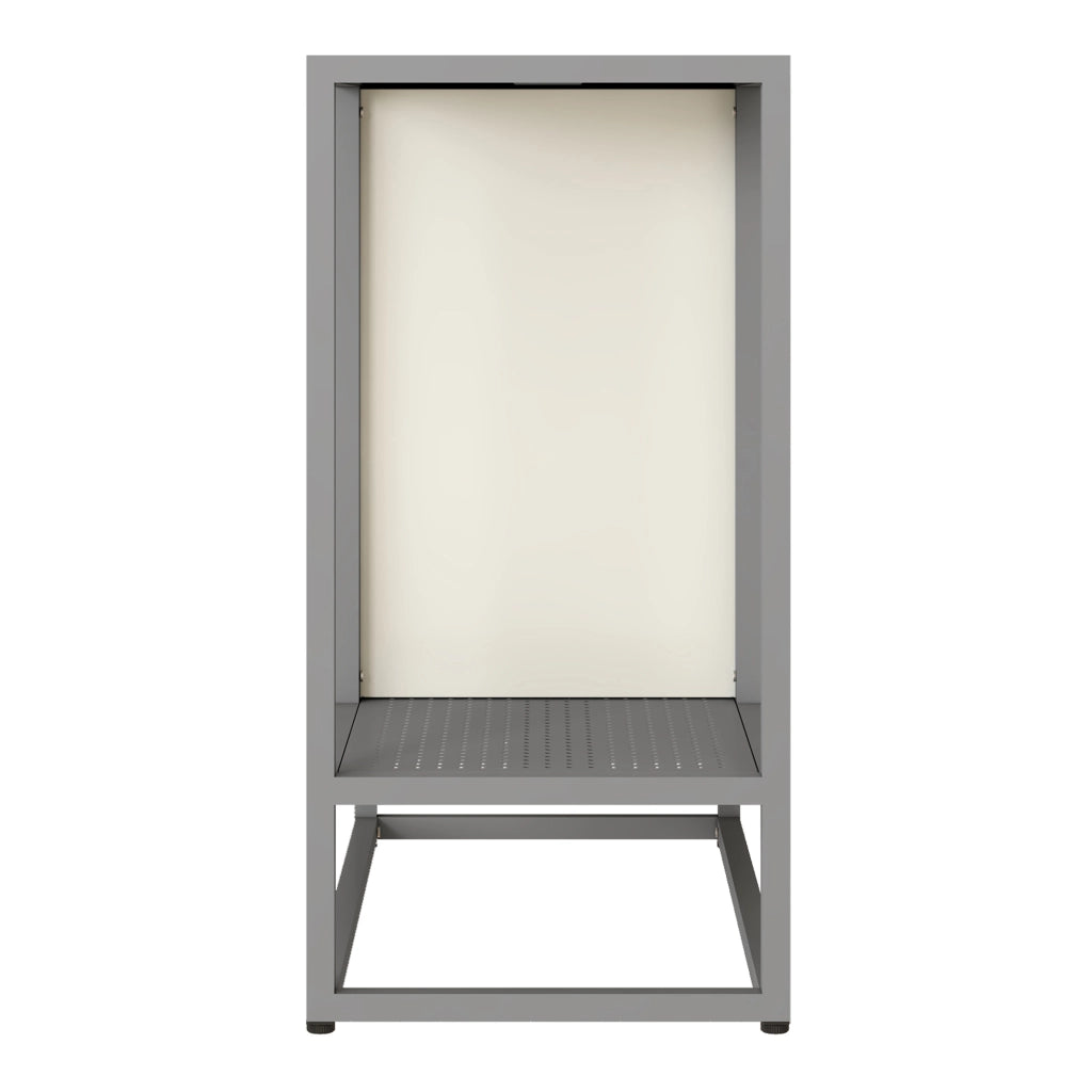 Credenza Burlöv in Acciaio Mobile Contenitore Basso 70x72x35 cm Grigio / Bianco [en.casa]