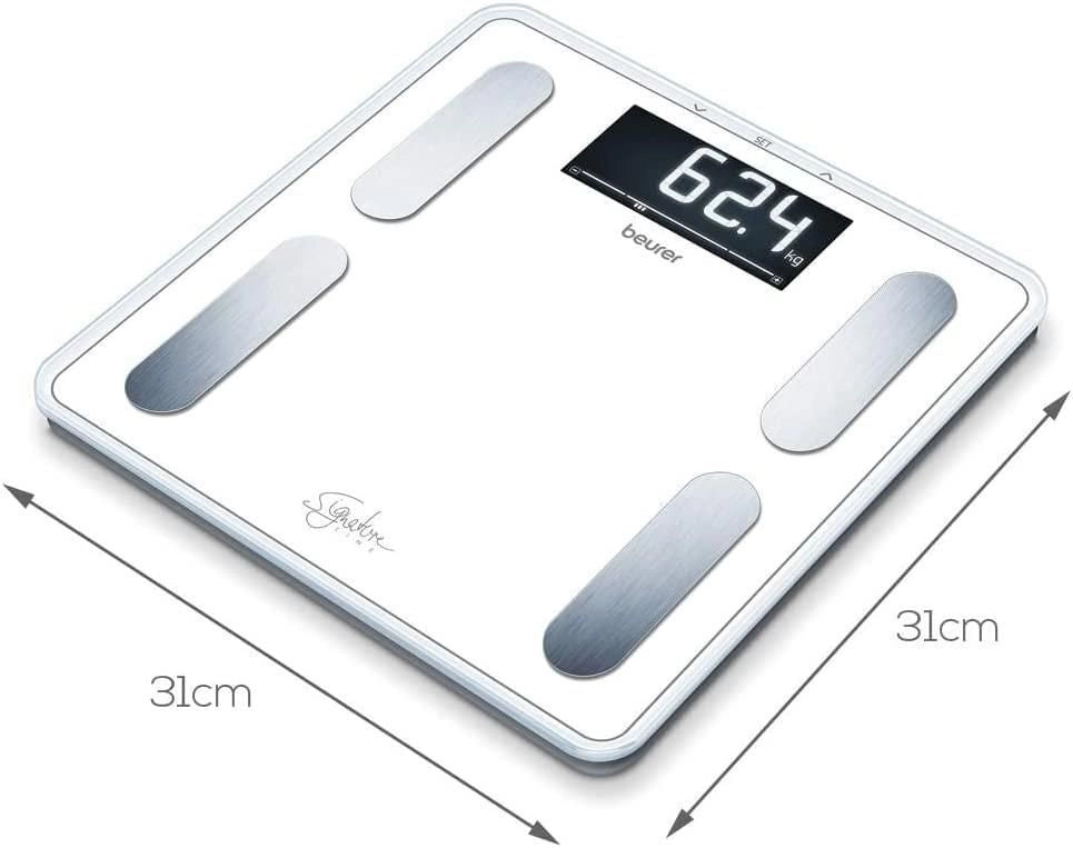 Beurer BF 400 Signature Line White Bilancia Diagnostica con Portata fino a 200 kg, 31 x 31 cm, Bianco