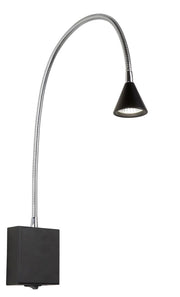 Lucide Buddy lampada da parete LED 3W 4000K nero cromo