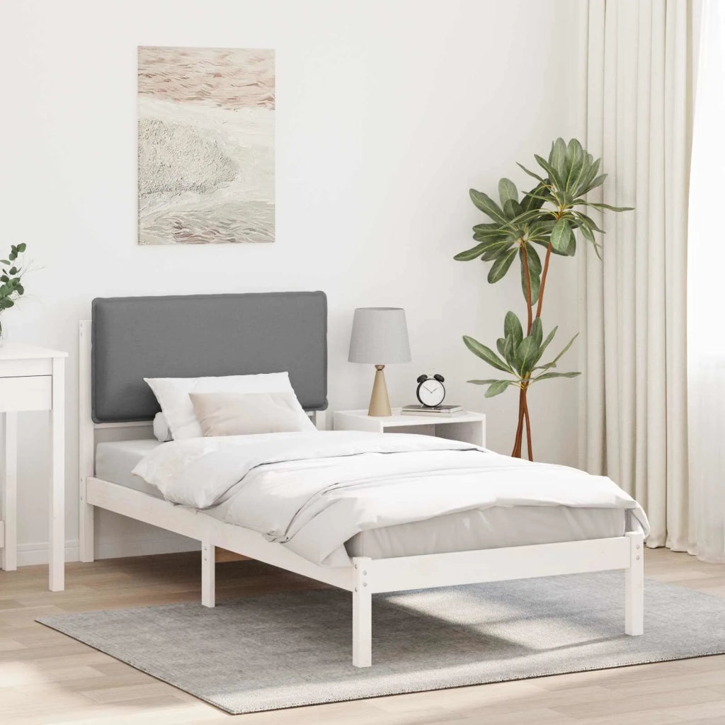 Letto con Testiera Rivestita Grigio chiaro 75 x 190 cm