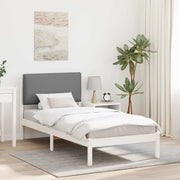 Letto con Testiera Rivestita Grigio chiaro 75 x 190 cm