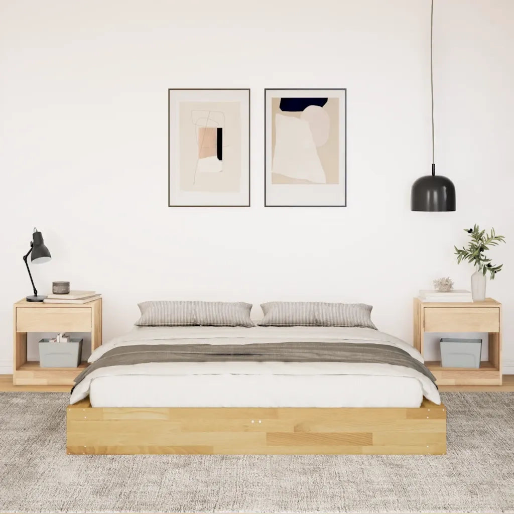 Struttura Letto Senza Materasso 140x200 cm in Legno di Rovere 3324123
