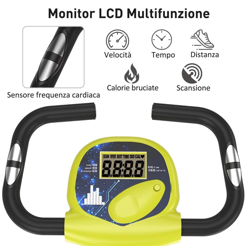 CYCLETTE MAGNETICA PIEGHEVOLE CON ALTEZZA E INTENSITÀ REGOLABILE GIALLA