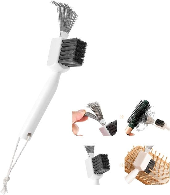 Spazzola per Capelli 2 in 1 - Strumento di Pulizia con Uncini in Acciaio Rafforzato - Pulizia Profonda dei Pettorinetti per Animali - Piastra di Testa