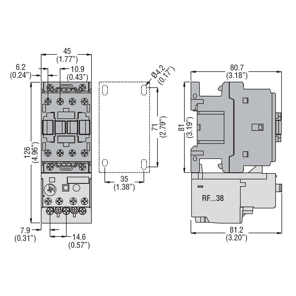 Contattore tripolare di potenza 12a 3P+no AC3 24vca Lovato