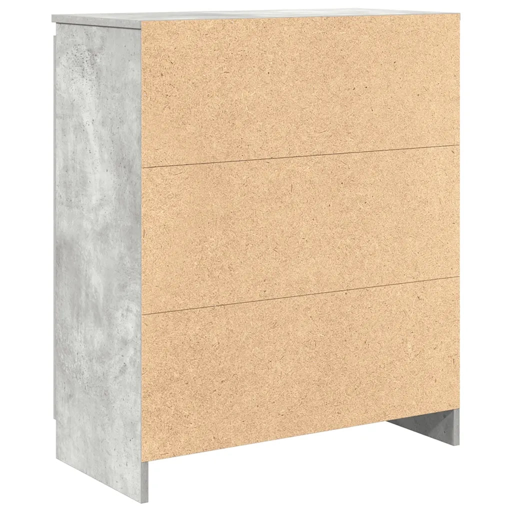 Credenza | Madia | Buffet da pranzo | Armadio da pranzo con Cassetti Grigio Cemento 71x35x84 cm in Truciolato