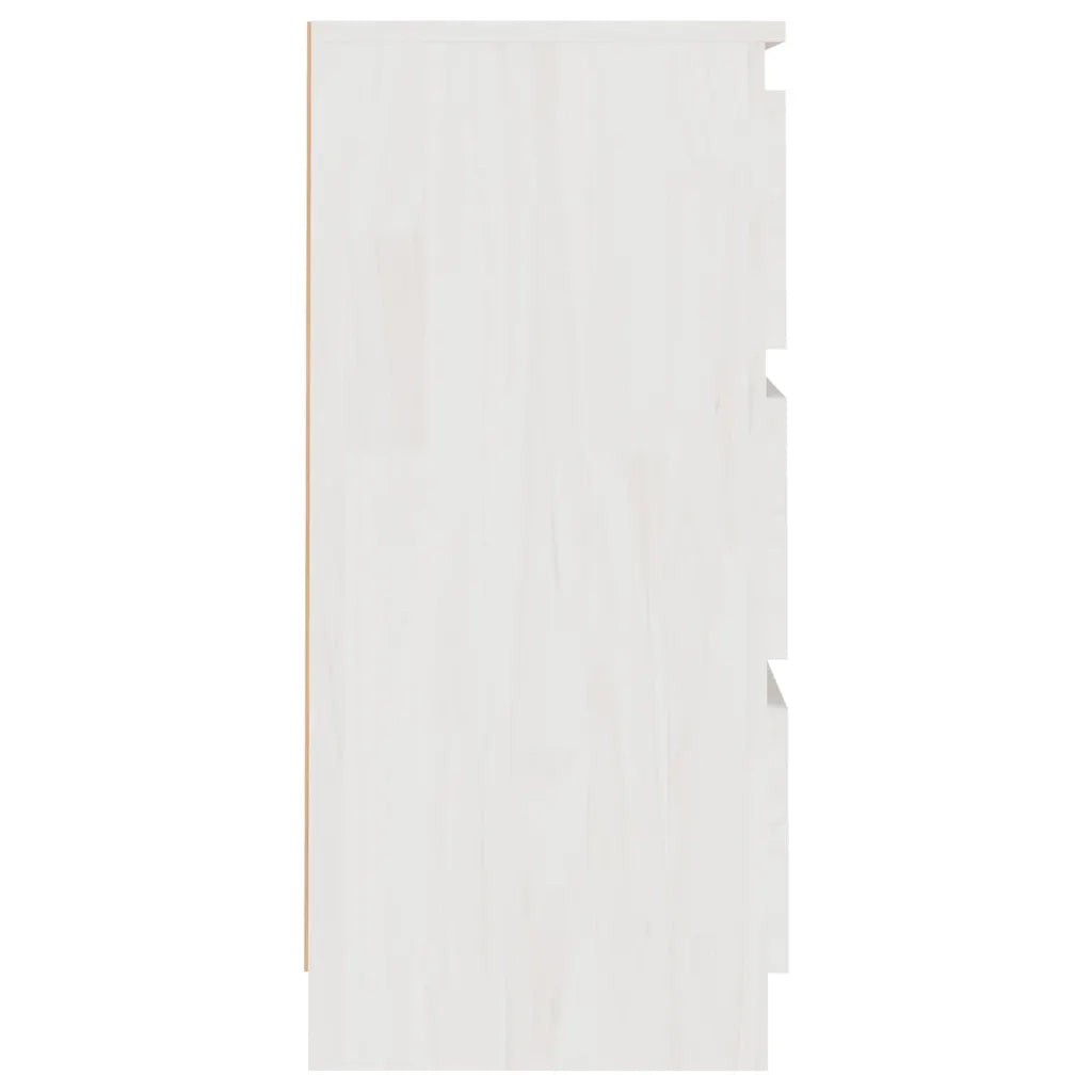 Comodini 2 pz Bianchi 40x29,5x64 cm in Legno Massello di Pino 808086