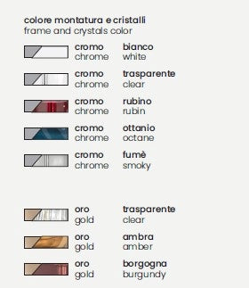 LAMPADARIO VIVALDI 8 LUCI RUBINO CROMO ATTACCO E14 D.88CM