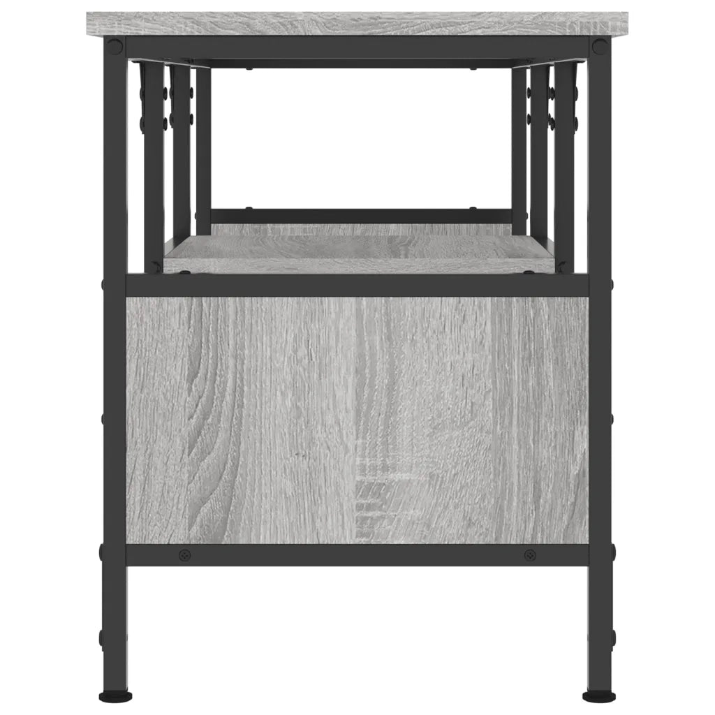 Mobile TV-Credenza TV-Console TV Grigio Sonoma 100x35x45 cm Legno Multistrato e Ferro