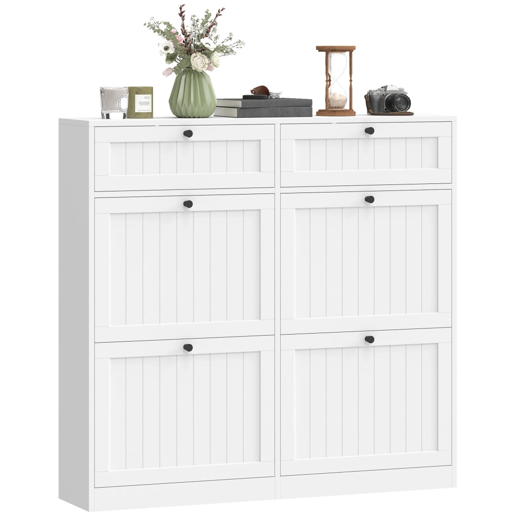Scarpiera Salvaspazio ¨C Zephmum ¨C Bianco Legno Multistrato 20 Paia