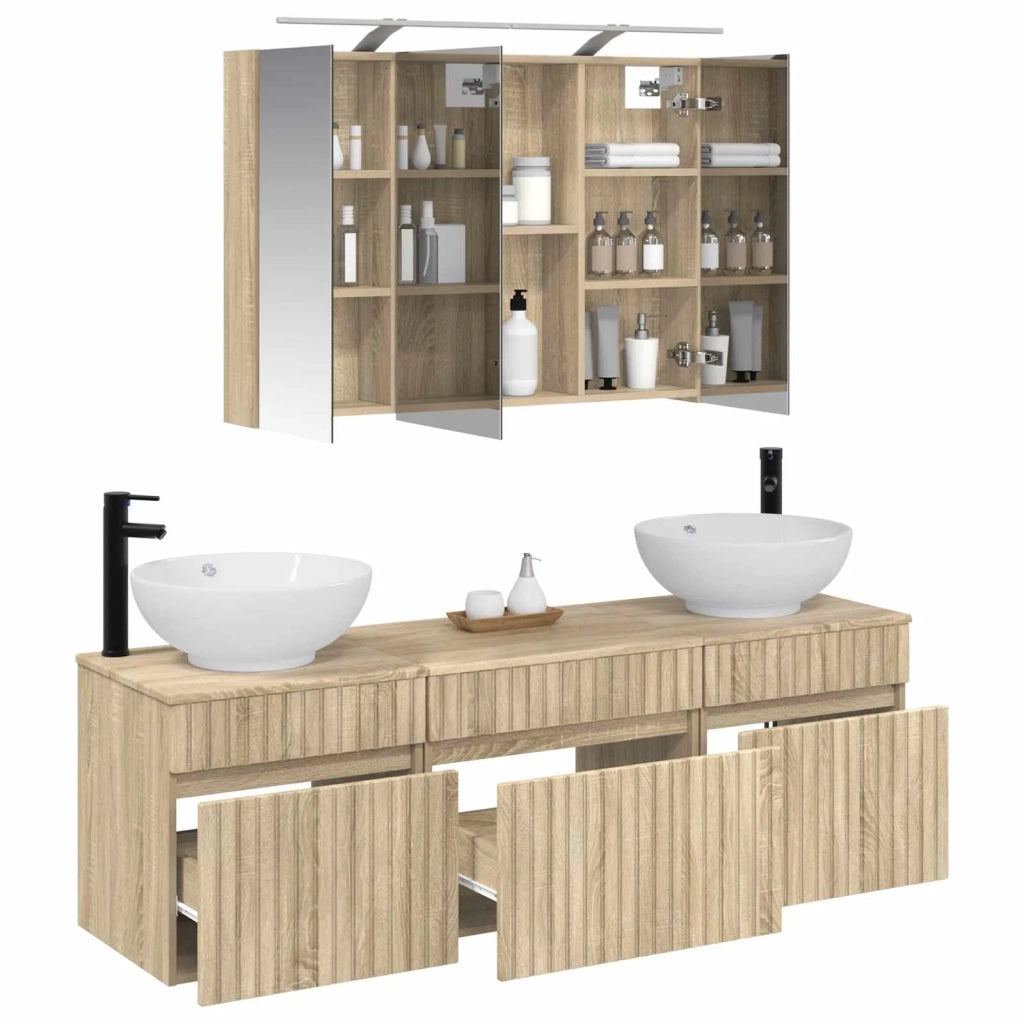 Set di Armadi da Bagno 4 pcs Rovere Sonoma Legno ingegnerizzato 3406617