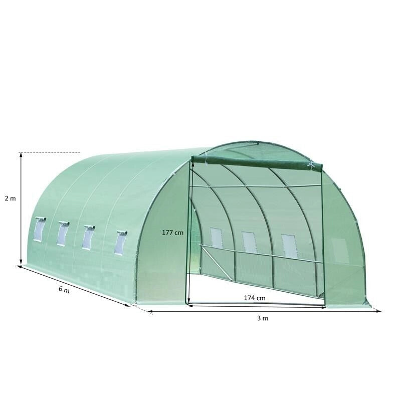 SERRA A TUNNEL PER PIANTE 6 X 3 X 2 M VERDE