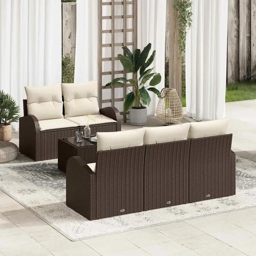 Set Divano da Giardino Marrone 55 x 55 x 37 cm polyrattan
