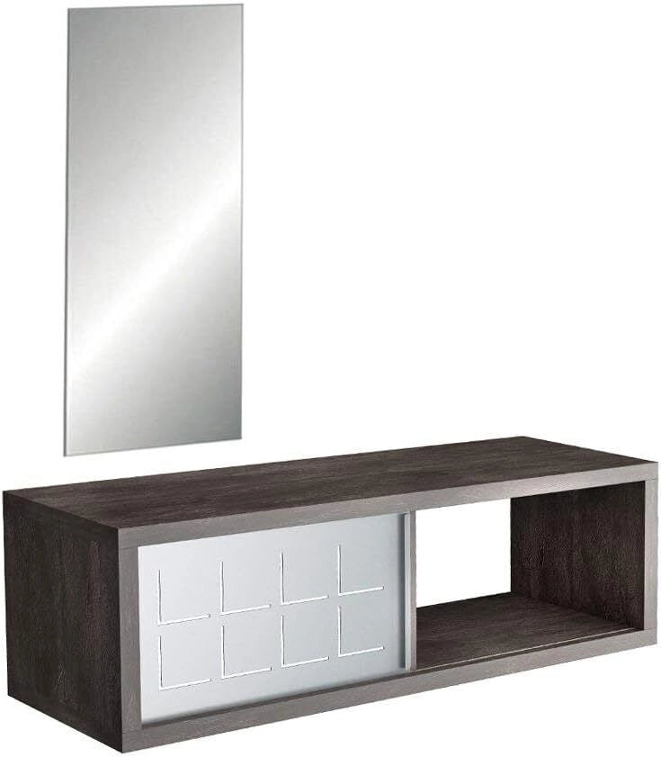 Terraneo Mobile da parete con anta in ferro Fissaggio incluso ardesia 60x25x20 Made in Italy