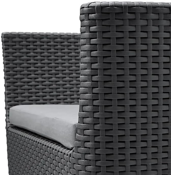 Set da Giardino 4 Pezzi in Rattan Sintetico con Cuscini e Tavolino Contenitore Colore Grafite Modello Salemo Lounge Keter