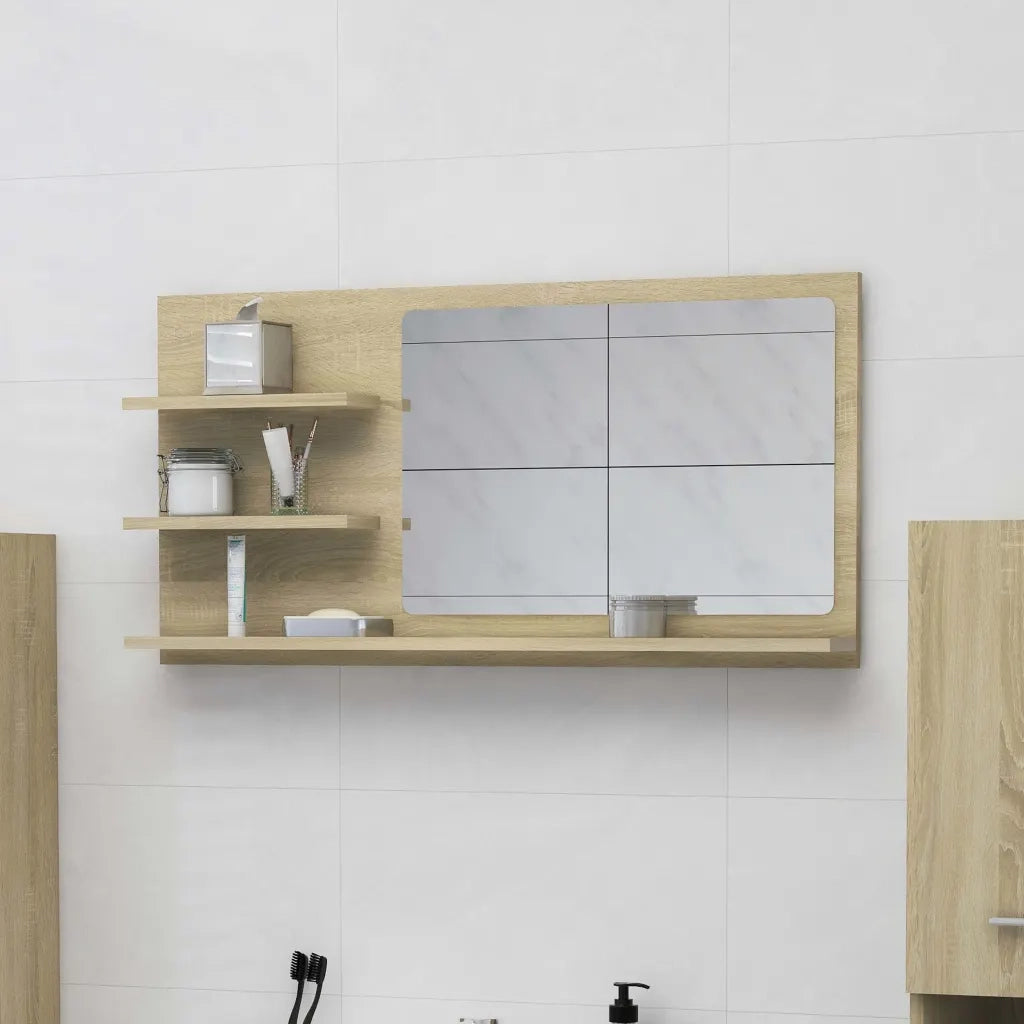 Specchio da Bagno Rovere Sonoma 90x10,5x45 cm in Truciolato cod mxl 64314