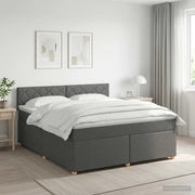 Letto box spring con materasso Grigio Scuro 140 x 200 cm 3450980