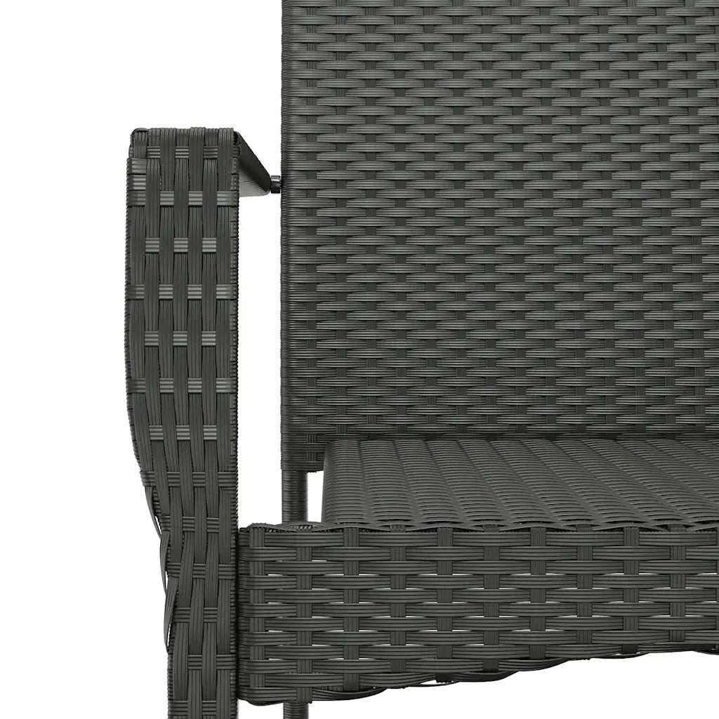 Set da Pranzo da Giardino 7 pz Nero con Cuscini in Polyrattan 3213502