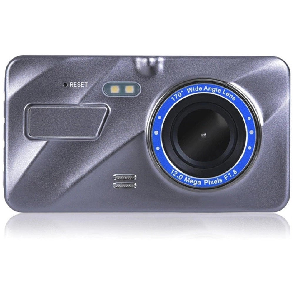 Trade Shop - Mini Dvr Telecamera Videoregistratore Per Auto 2 Telecamere Super Hd Display 4" -