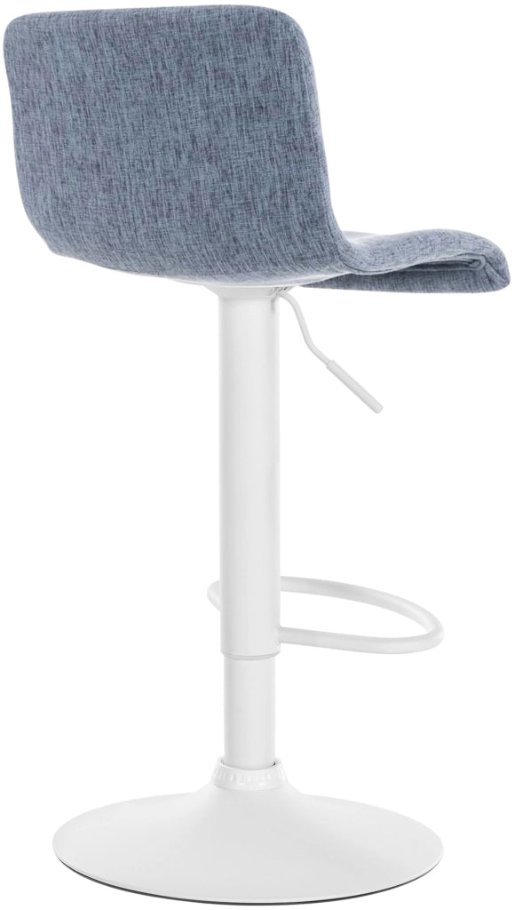 Sgabello HOVER in tessuto blu,Metallo bianco opaco
