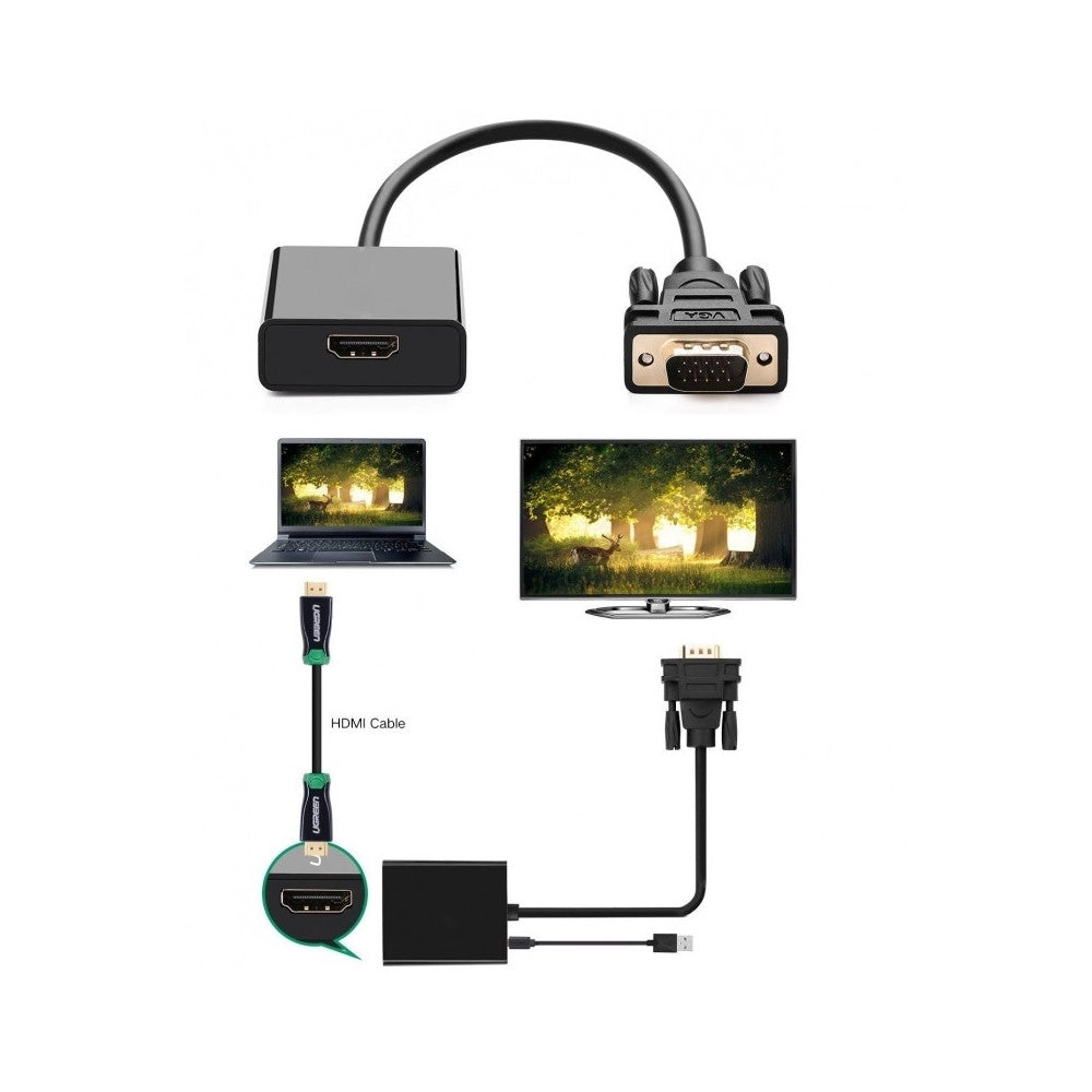 Trade Shop - Cavo Adattatore Convertitore Universale Vga A Hdmi In Ha 1080p Per Tv Box -