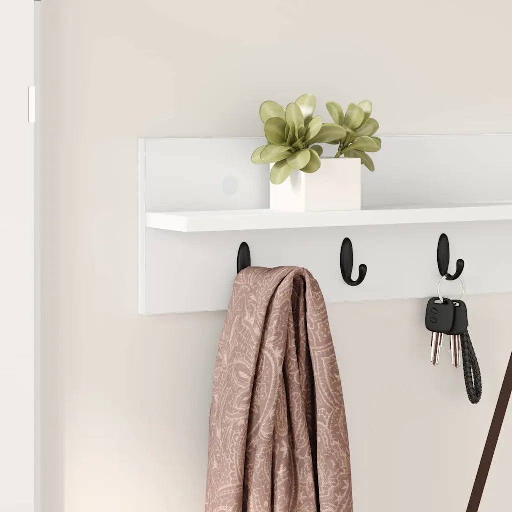 Appendiabiti a muro Bianco 100 x 10,5 x 18 cm Legno multistrato 874403