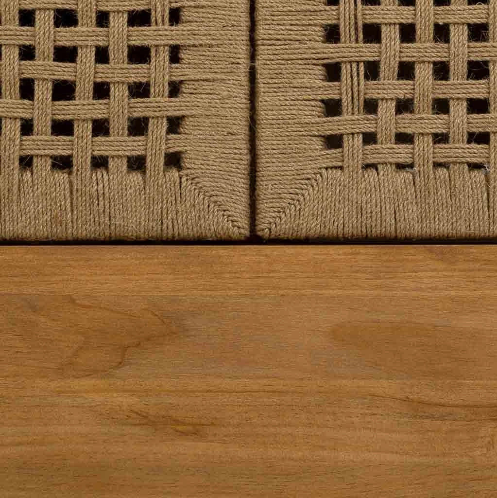 Armadio in legno e corda intrecciata marrone 75x45x170h