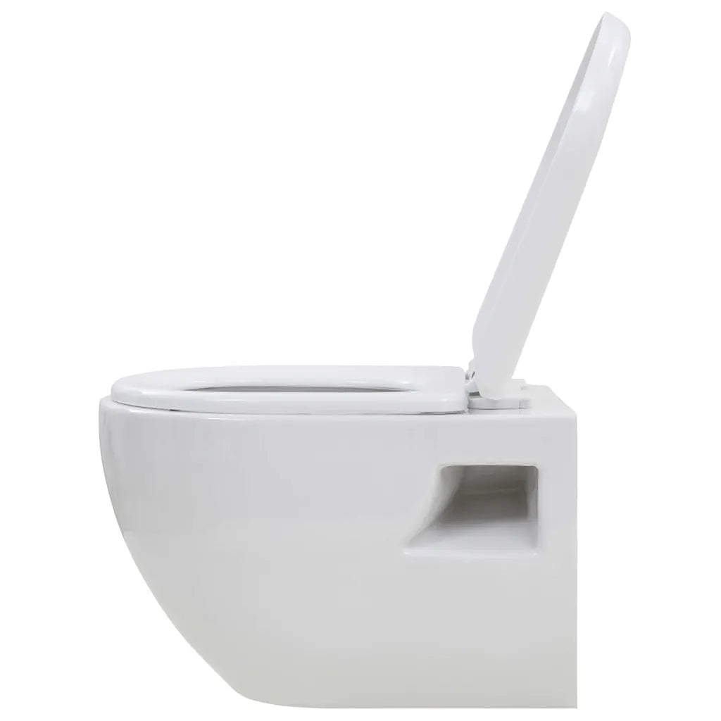 WC Sospeso in Ceramica Bianca