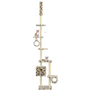 Albero per Gatti e Tiragraffi Sisal 260 cm Zampe Stampate Beige 170535