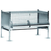 Chicken cage 108 Gabbia per Polli Zincata Antitopo Smontabile con Fondo in Rete Elettrosaldata e Piatto in Lamiera Dimensioni 100x63x65 cm colore Acciaio