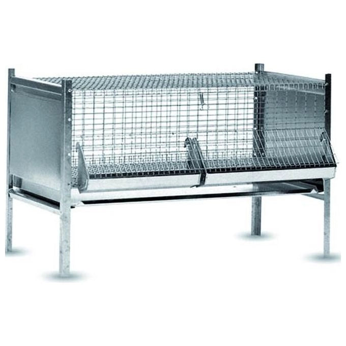 Chicken cage 108 Gabbia per Polli Zincata Antitopo Smontabile con Fondo in Rete Elettrosaldata e Piatto in Lamiera Dimensioni 100x63x65 cm colore Acciaio