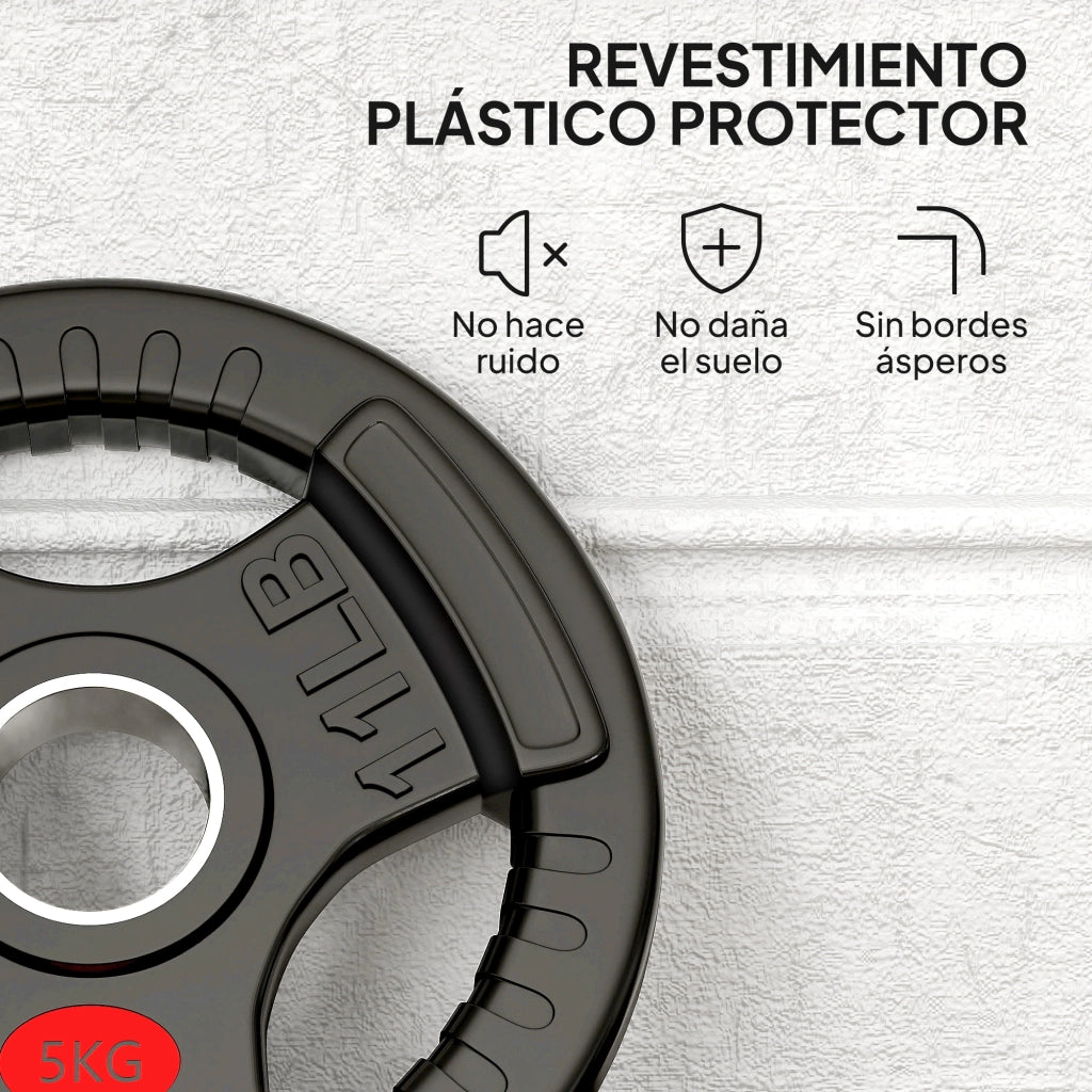 Dischi Olimpici Pesi 2x5 kg ¨C Zephmum ¨C Nero Acciaio ?50 mm