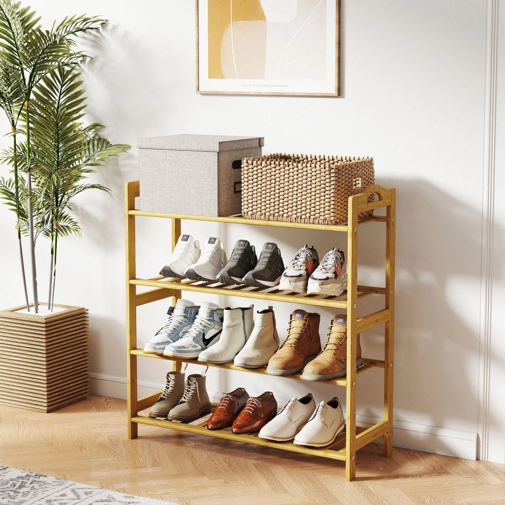 Scarpiera in bamb¨´ ¨C Xylo ¨C 12 paia, ingresso corridoio camera, legno naturale 67,5x24,7x72 cm