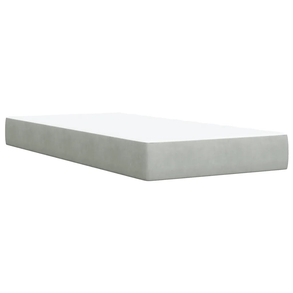 Giroletto a Molle con Materasso Grigio Chiaro 90x200 cm Velluto