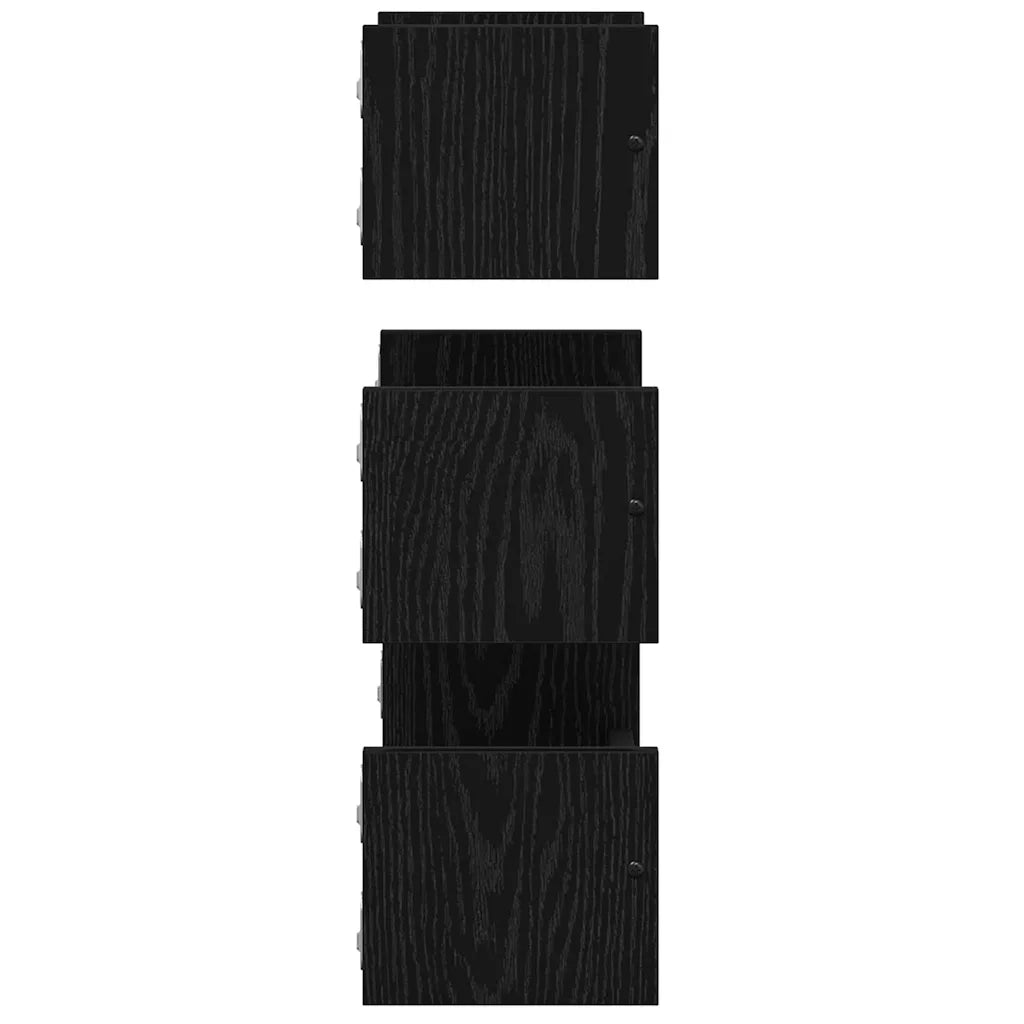 Set mensole da parete 3 pz Rovere Nero 40x16x14cm 882789