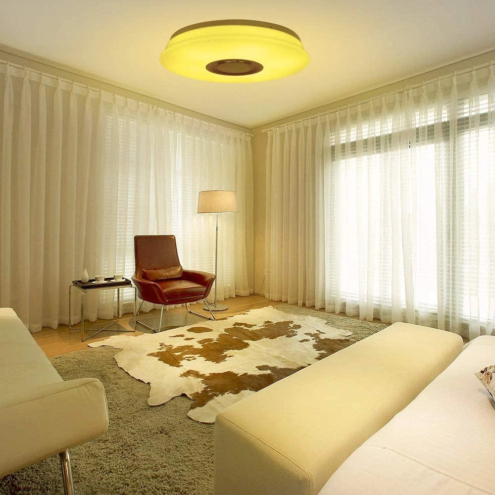 Plafoniera LED da Soffitto Cielo Stelalto 62W Ø50cm Smart RGB Cassa Bluetooth Speaker APP