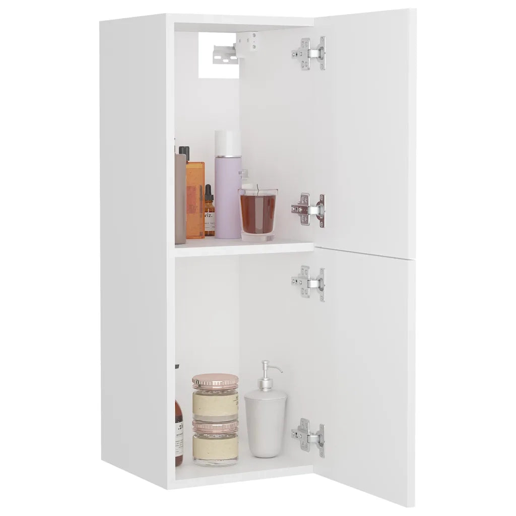 Armadio da Bagno Bianco 30x30x80 cm in Legno Multistrato