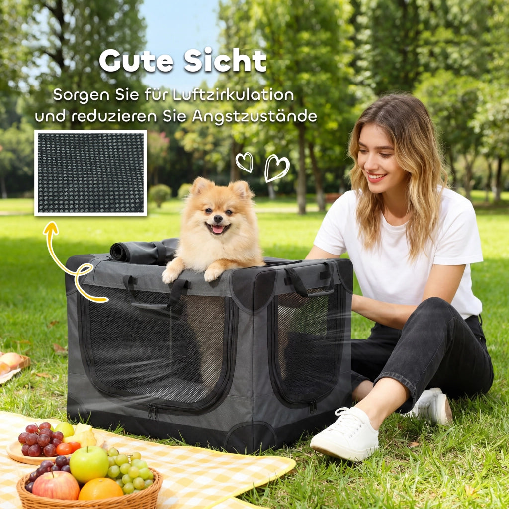 Trasportino per Cani Pieghevole con Cuscino ¨C zephmum ¨C Verde Esercito 40x60x30