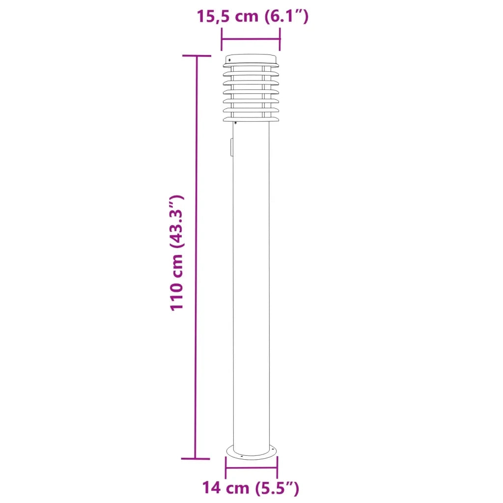 Lampada da Terra per Esterni Presa Argento 110 cm in Acciaio CFW9583794