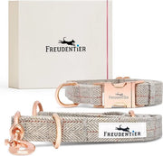 Collare per cani e cintura regolabile a 3 velocità (2 m) in elegante set, elegante scatola regalo, facile da pulire e resistente al freddo, il modello originale (30-40 cm)