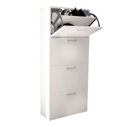 SCARPIERA MOLLY 4 ANTE A RIBALTA IN COLORE BIANCO 59 X 25 X H140 CM