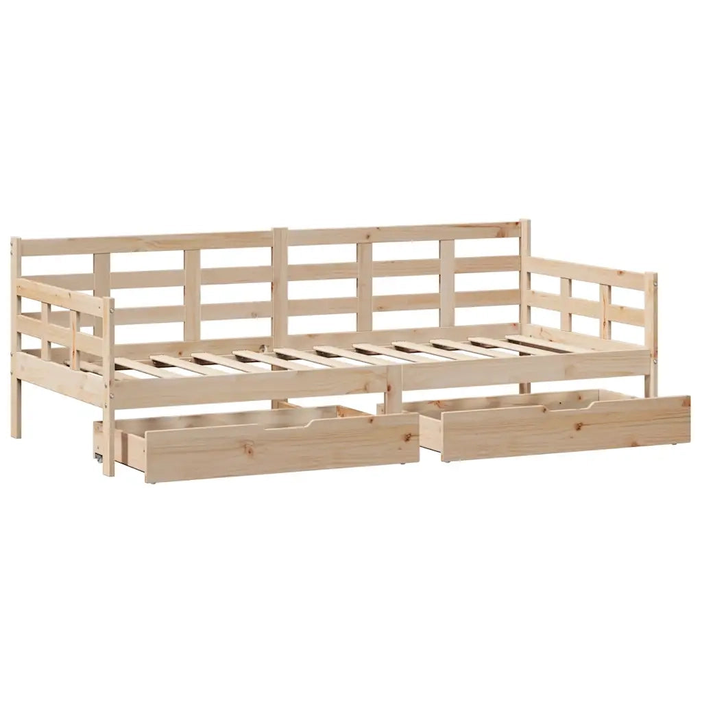 Dormeuse con Cassetti 90x190 cm in Legno Massello Pino 3302142