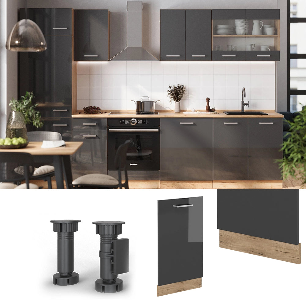 Vicco Coperchio per lavastoviglie Antracite lucido 45 cm , PL Marmo